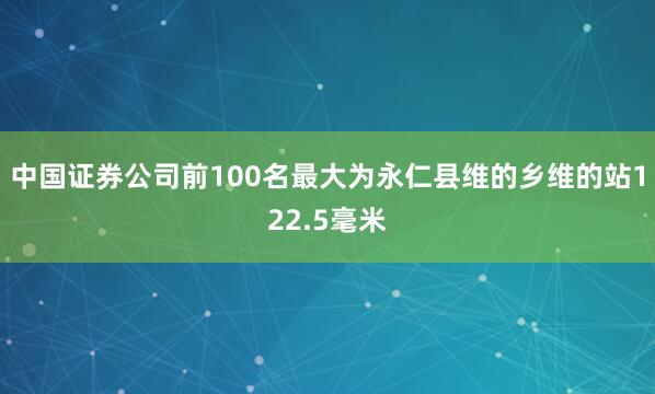 中国证券公司前100名最大为永仁县维的乡维的站122.5毫米
